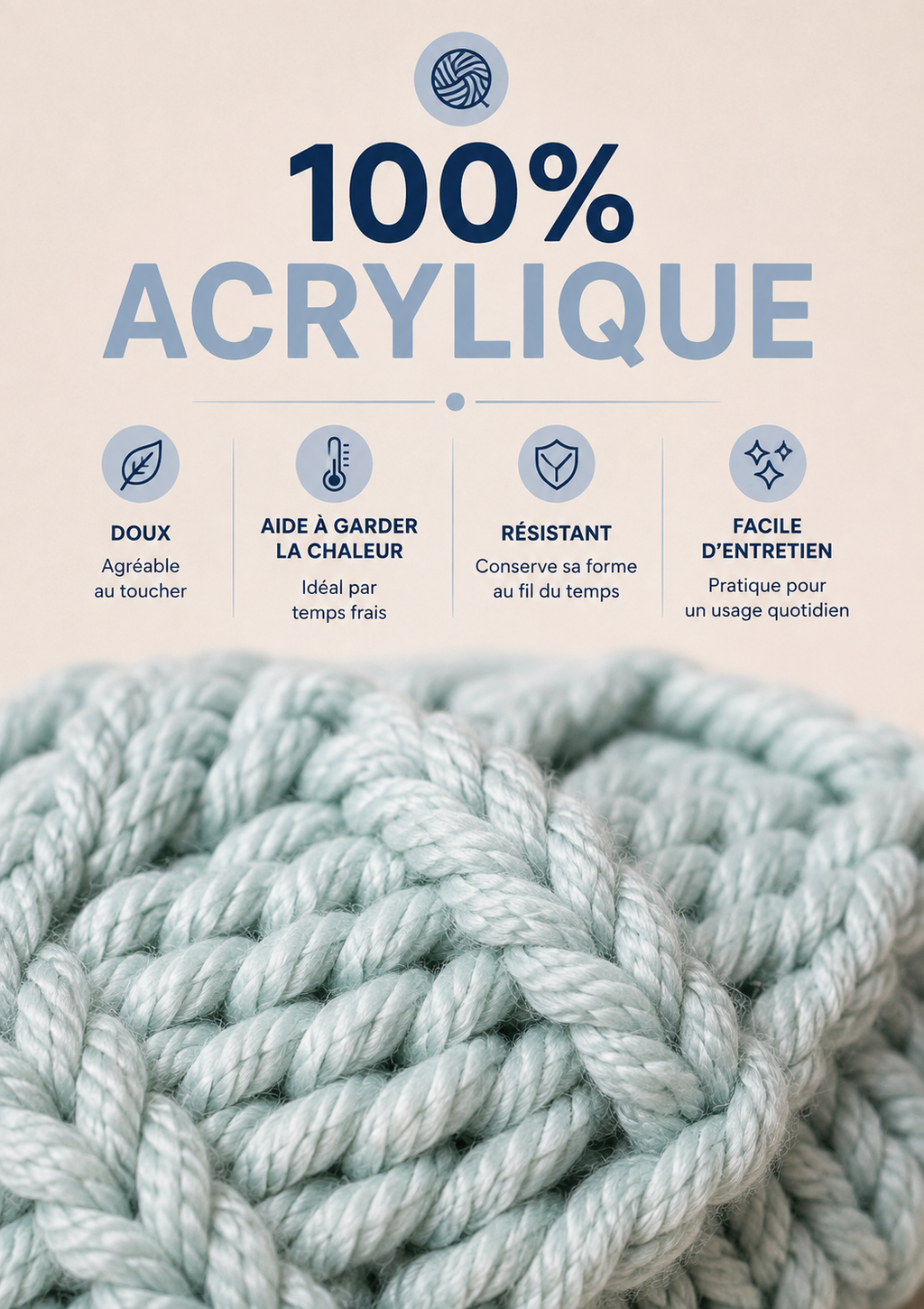 PRETTYLITTLETHING | Bonnet  En Maille Bleu Clair