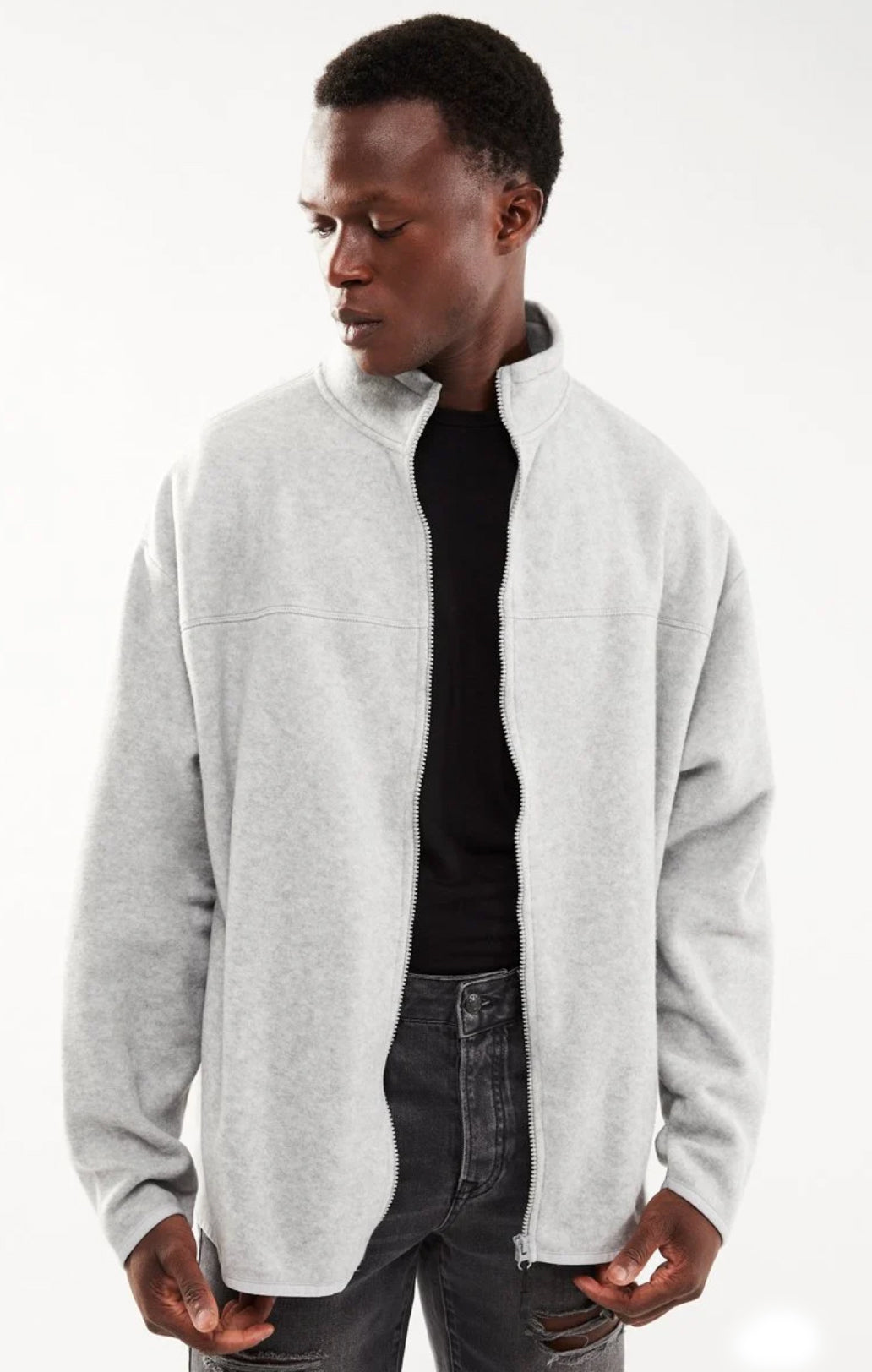 Veste polaire Asos - Gris clair chiné